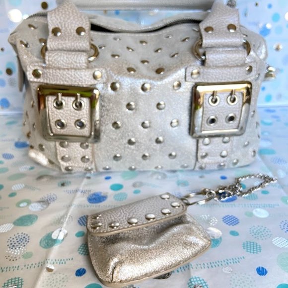 KATHY VAN ZEELAND SATCHEL IN SILVER NWOT - Picture 4 of 5